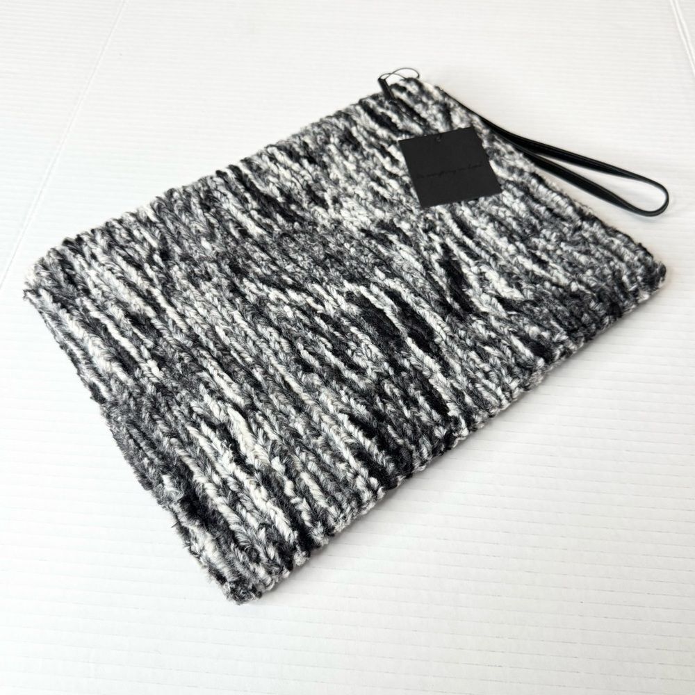 Do Everything In Love Soft Faux Fur Clutch Black Gray